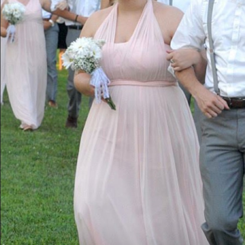 size 16 blush pink Davids Bridal convertible dress
